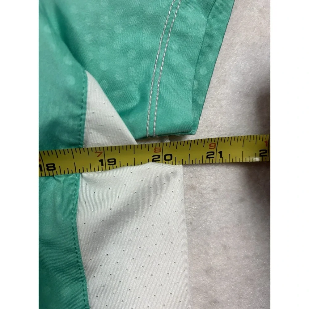 PING Golf Polo Performance Womens XL Green/White‎ Sides Short Sleeve